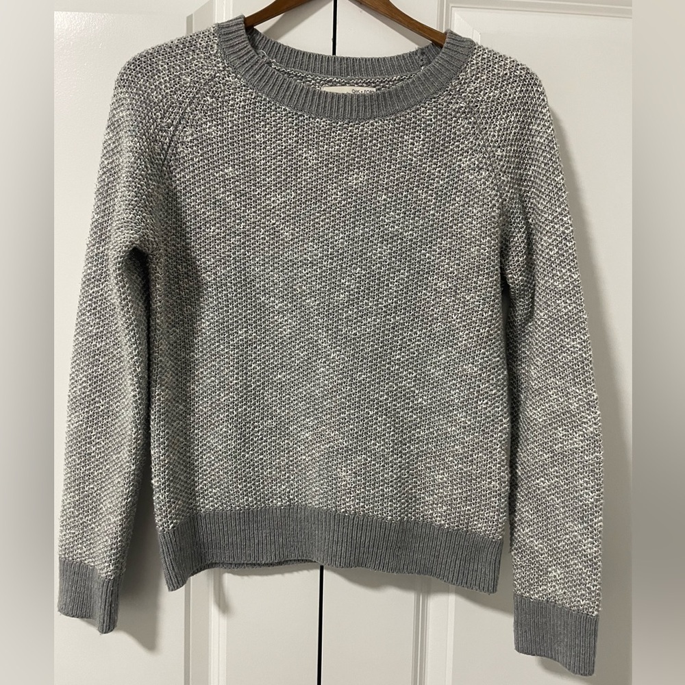#114-OAK AND FORT -grey knit sweater